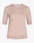 LOUISANN KORTÆRMET PULLOVER MED HULMØNSTER