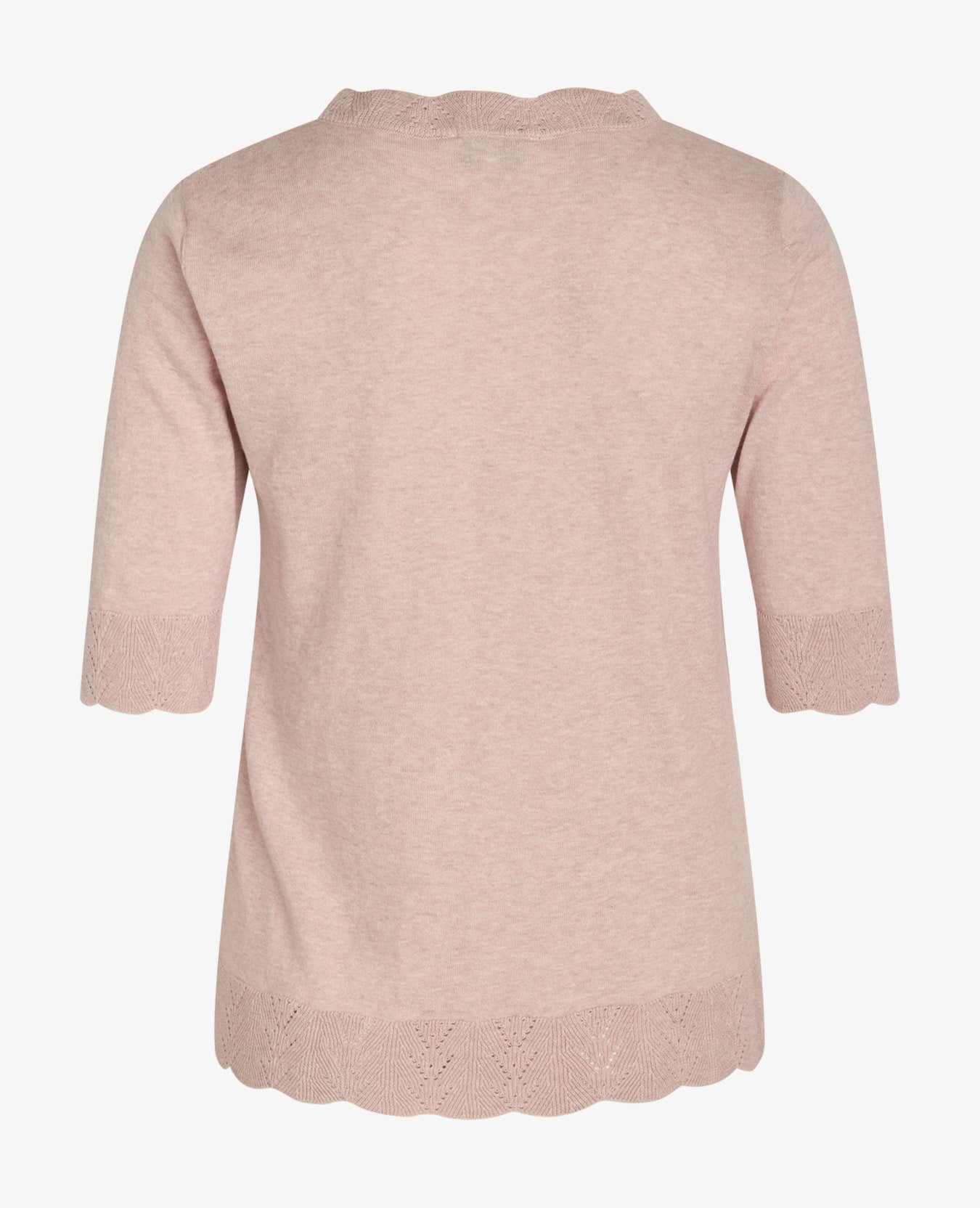 LOUISANN KORTÆRMET PULLOVER MED HULMØNSTER