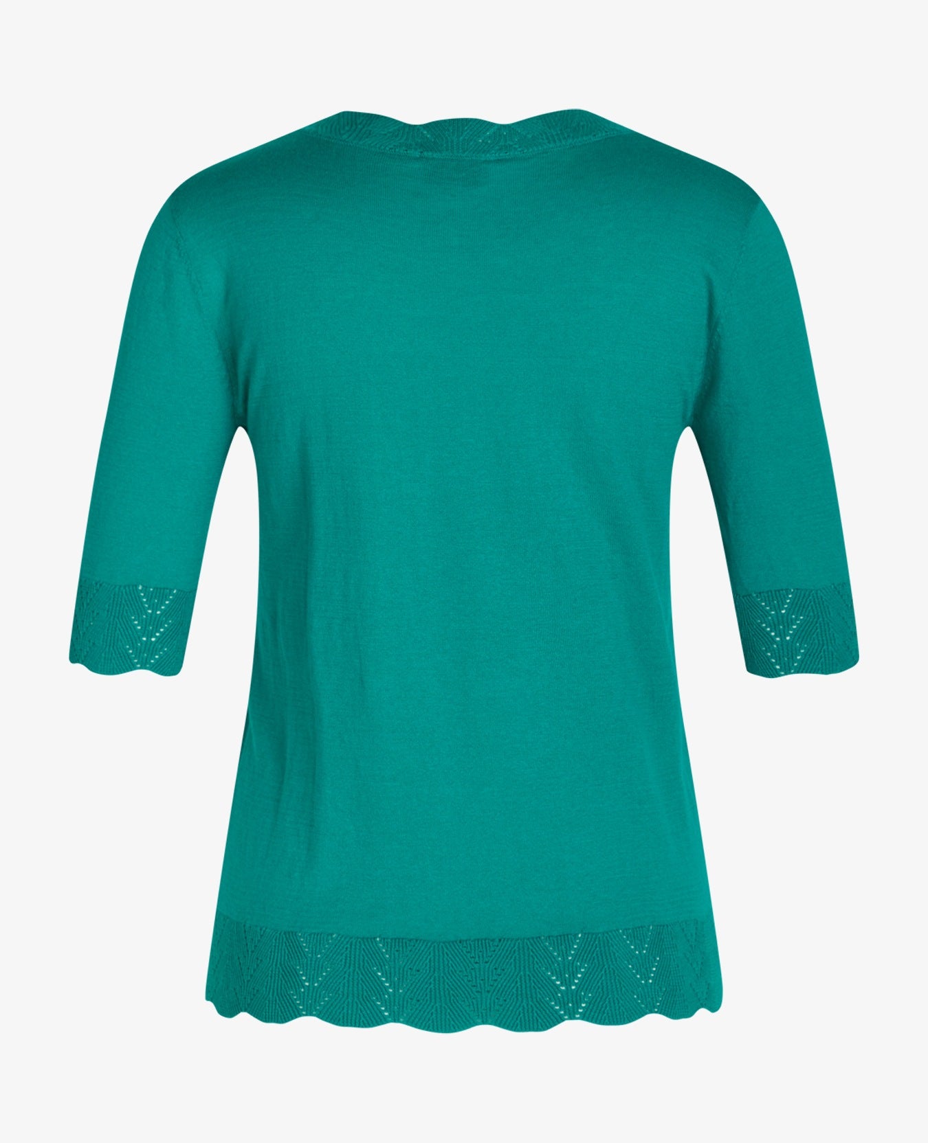 LOUISANN KORTÆRMET PULLOVER MED HULMØNSTER