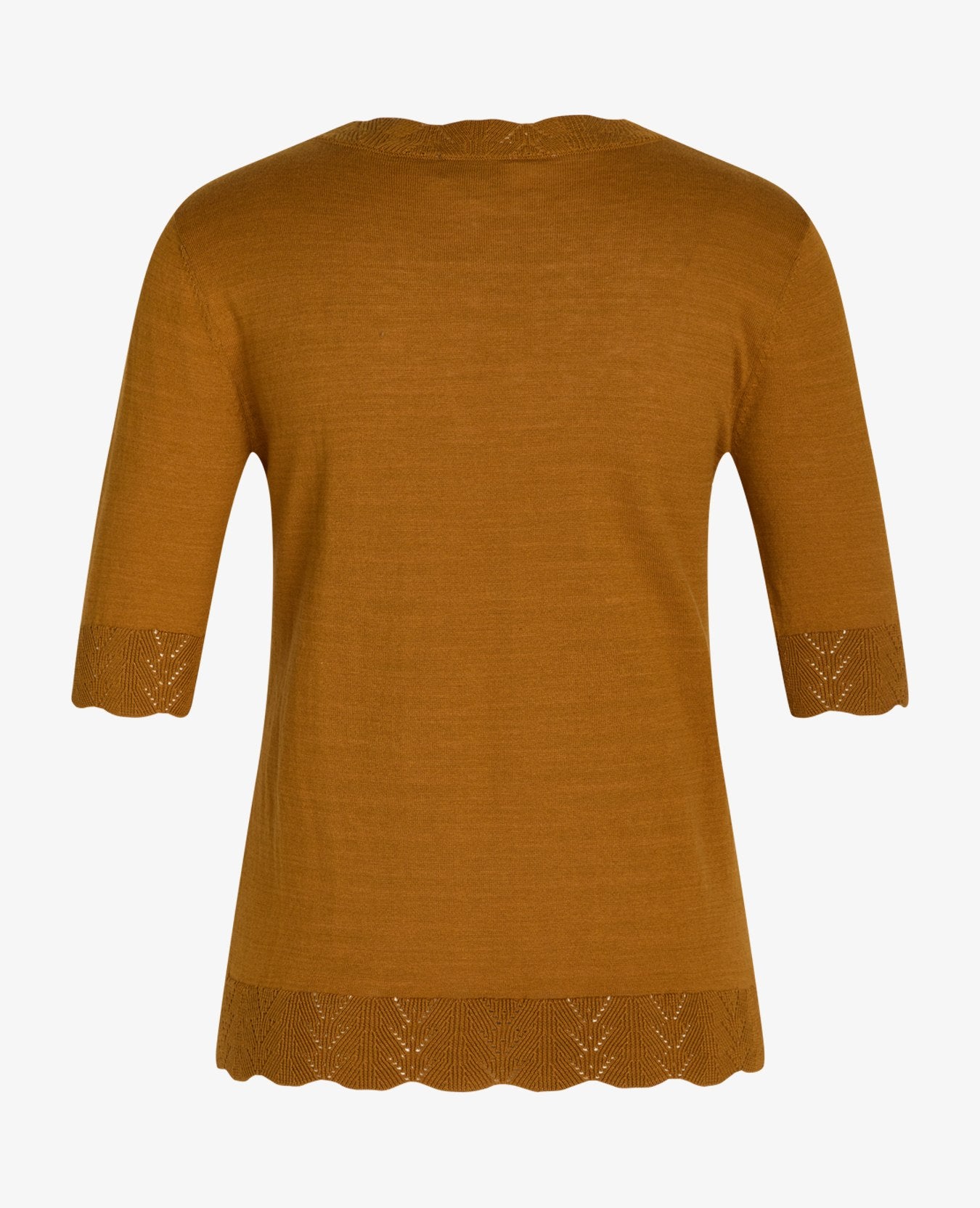 LOUISANN KORTÆRMET PULLOVER MED HULMØNSTER