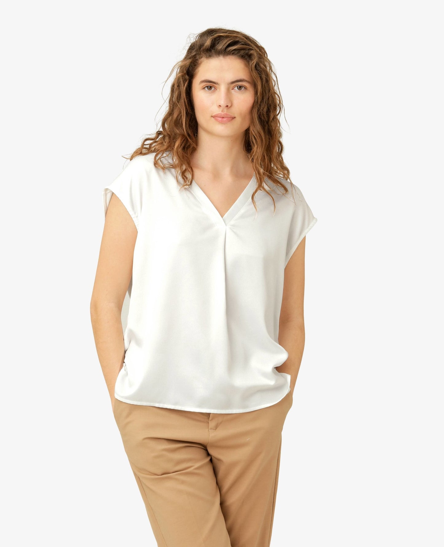 KATIENN BLUSE MED V-HALS