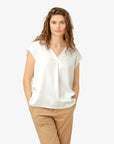 KATIENN BLUSE MED V-HALS