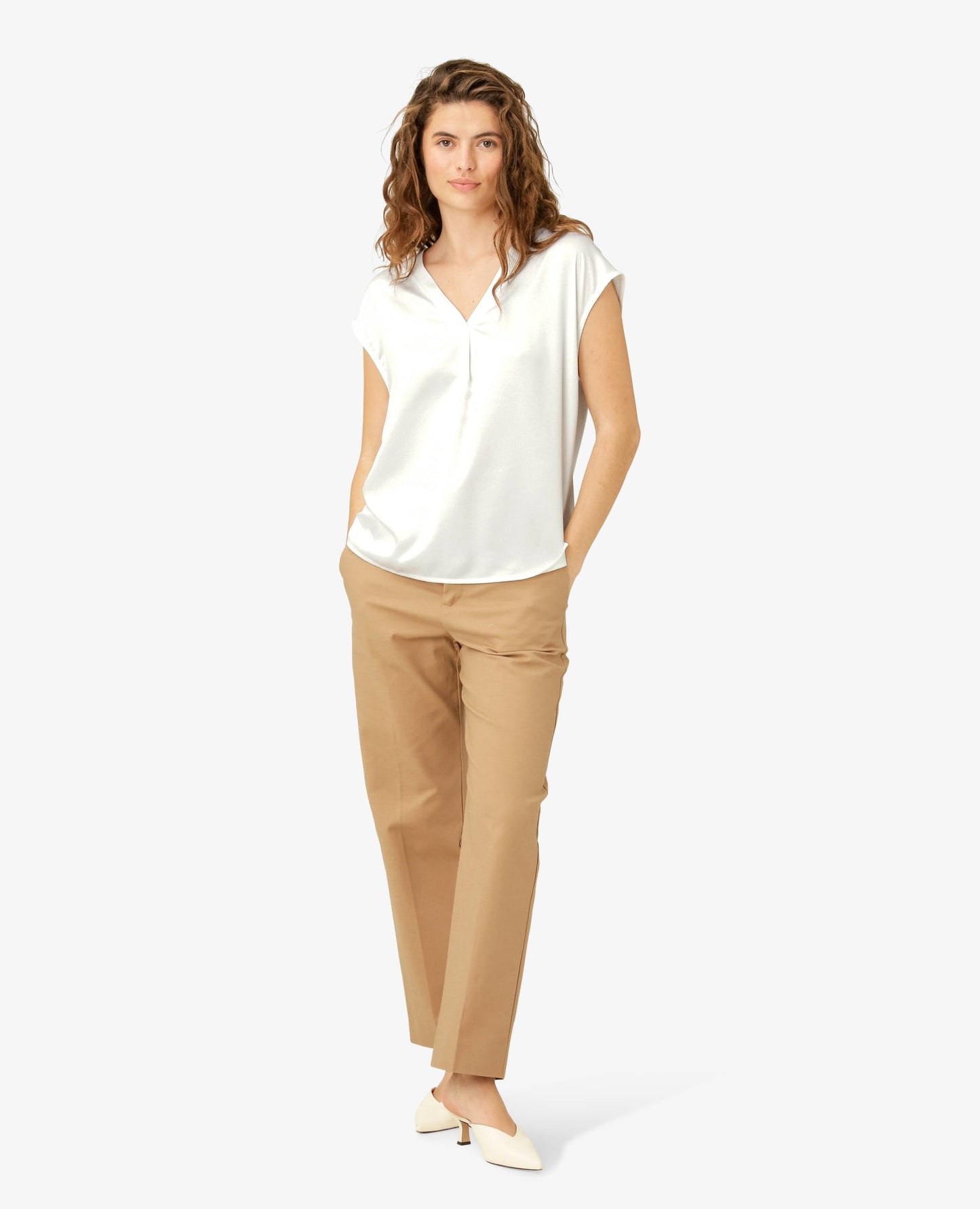 KATIENN BLUSE MED V-HALS