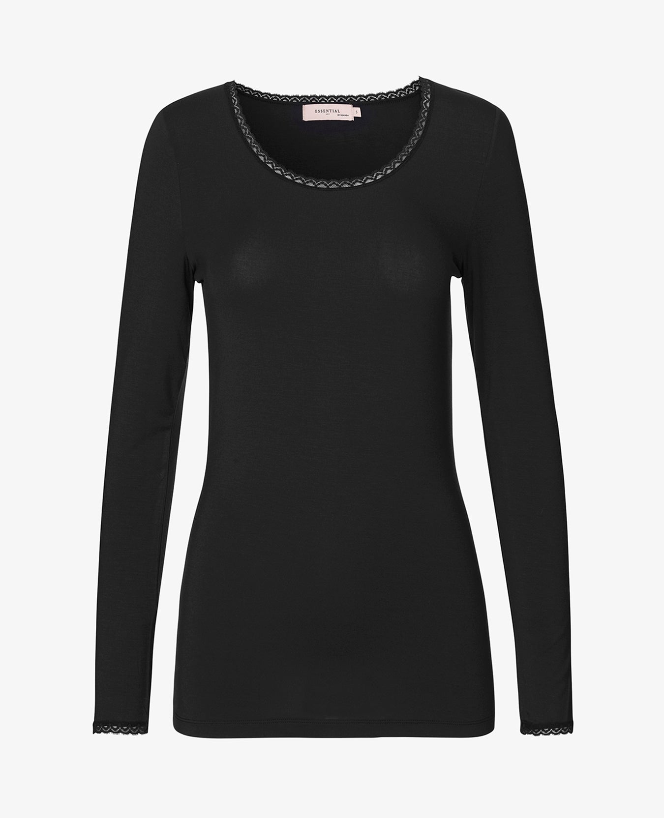 ALMANN BASIS BLUSE I JERSEY MED BLONDEKANT