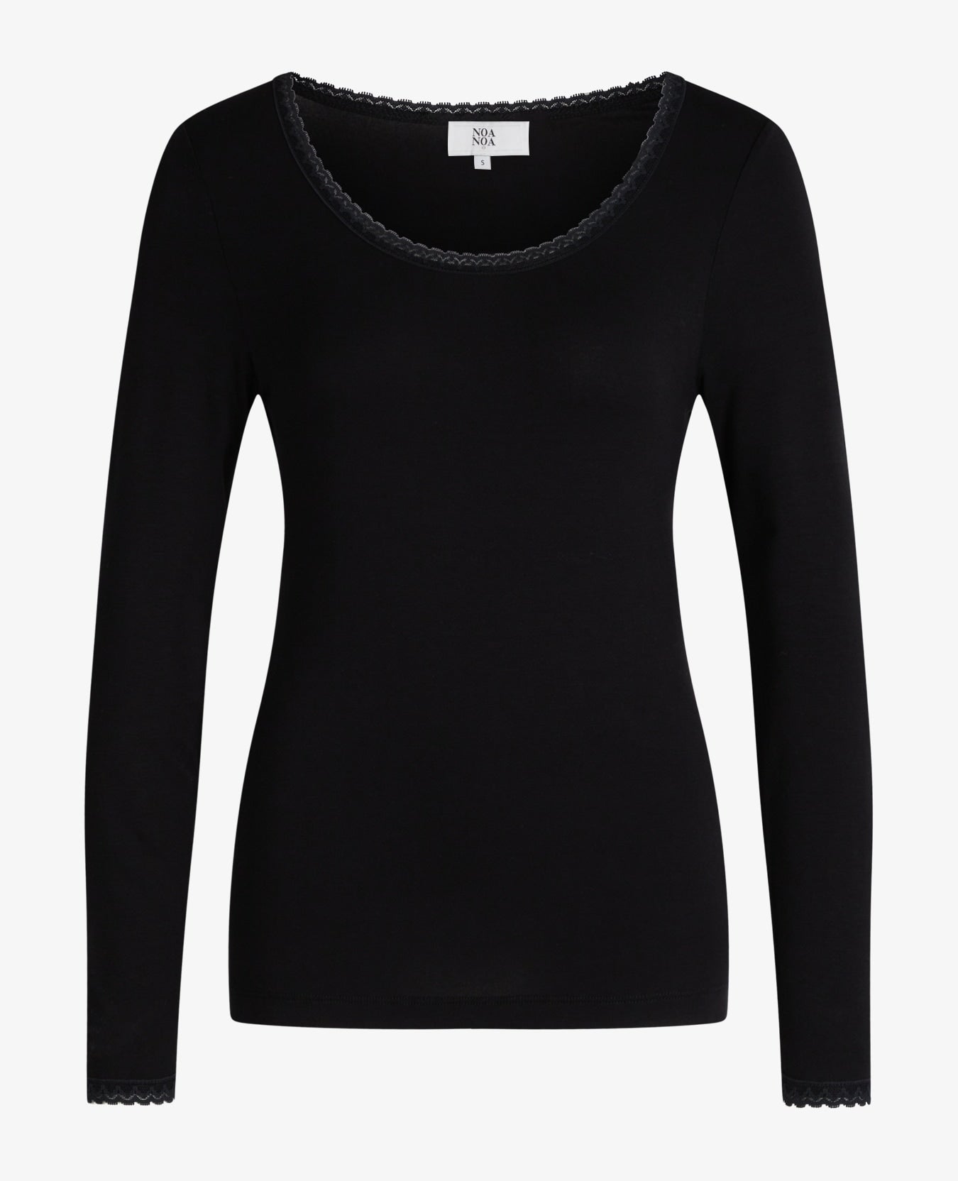 ALMANN BASIS BLUSE I JERSEY MED BLONDEKANT