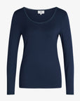 ALMANN BASIS BLUSE I JERSEY MED BLONDEKANT
