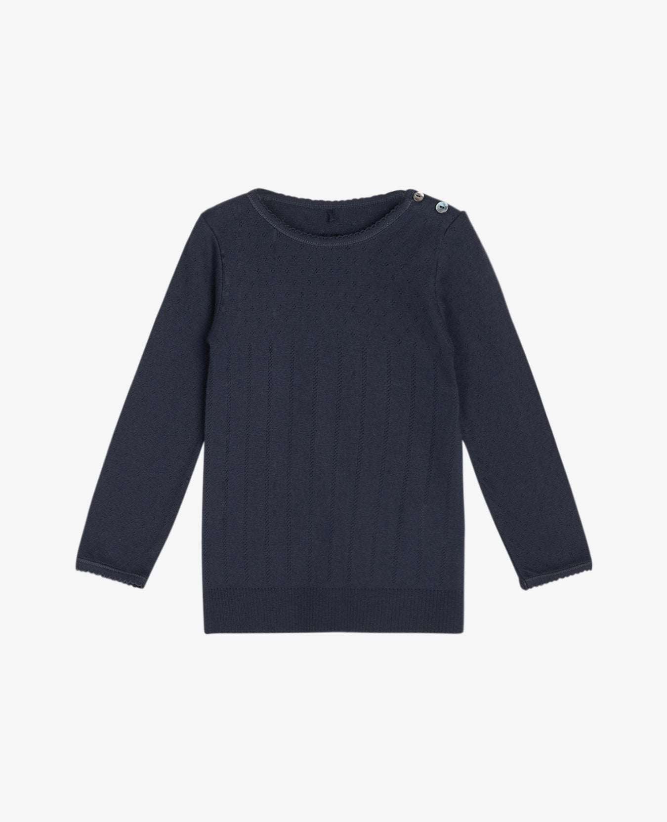 DORIA LANGÆRMET BABY T-SHIRT MED HULMØNSTER