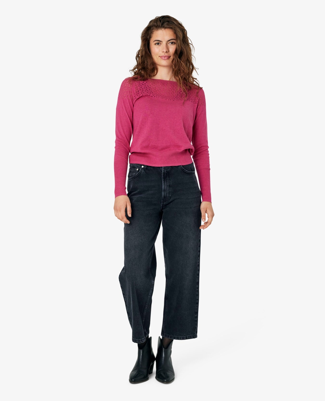 LOUISANN PULLOVER MED HULMØNSTER