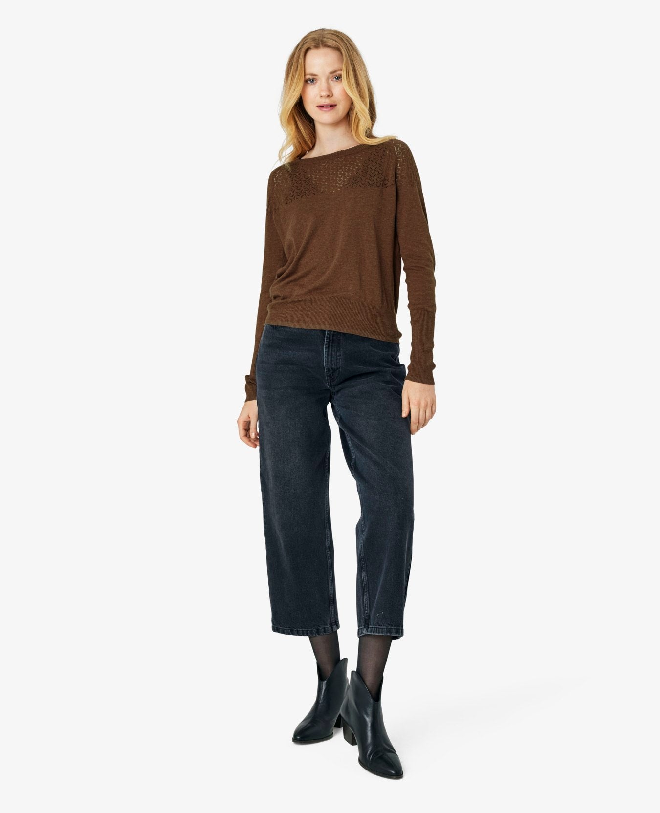LOUISANN PULLOVER MED HULMØNSTER