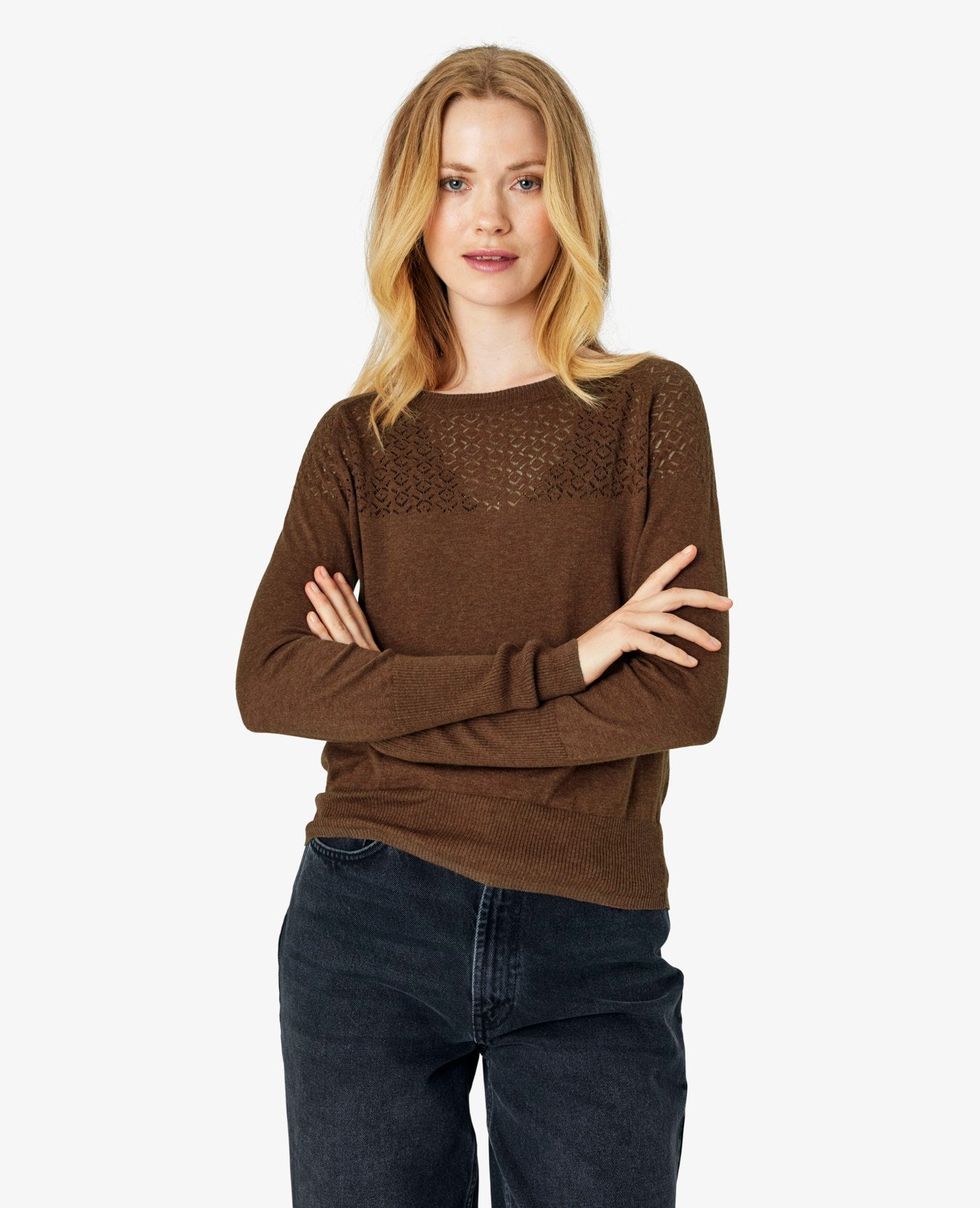 LOUISANN PULLOVER MED HULMØNSTER