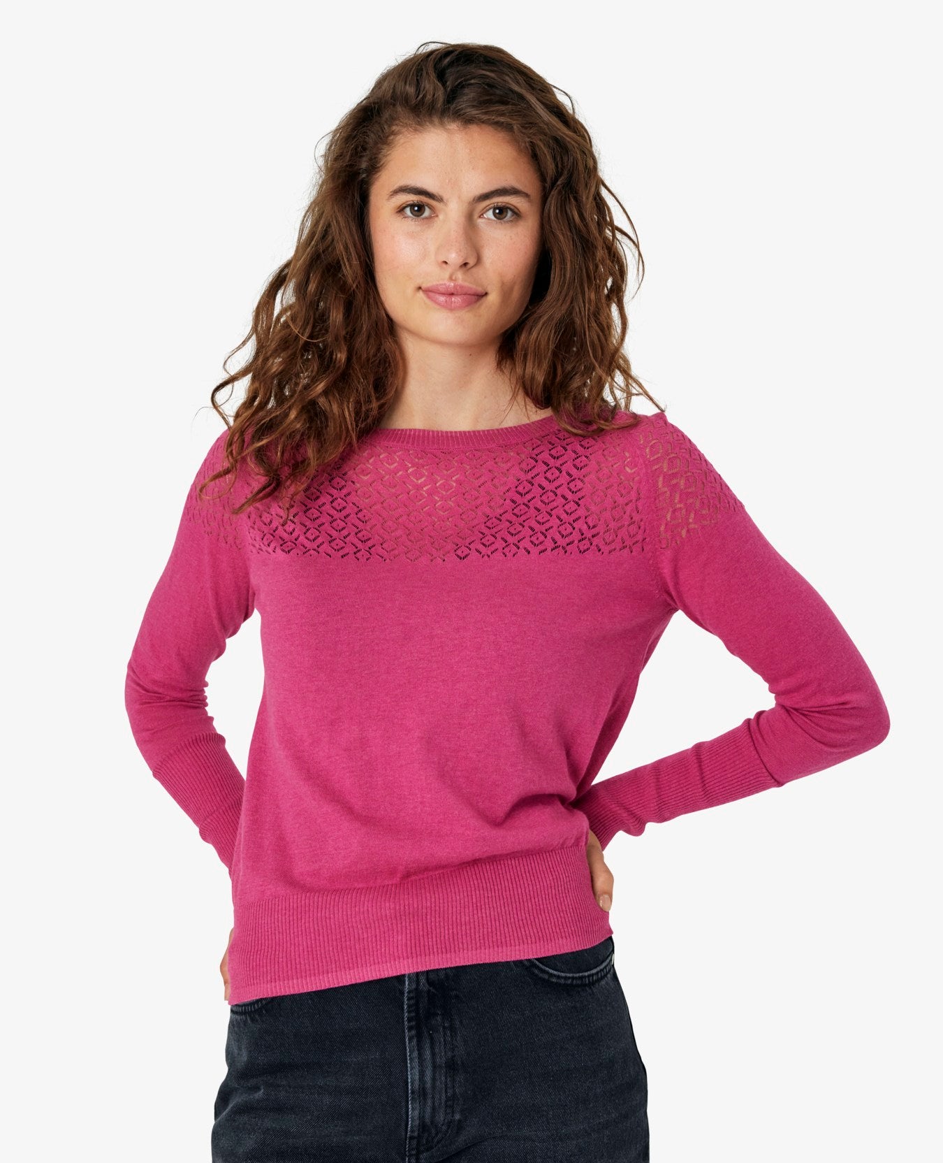 LOUISANN PULLOVER MED HULMØNSTER