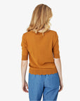 LOUISANN KORTÆRMET PULLOVER MED HULMØNSTER