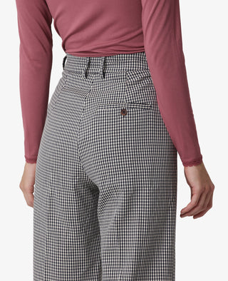 COTTON CHECK TROUSERS