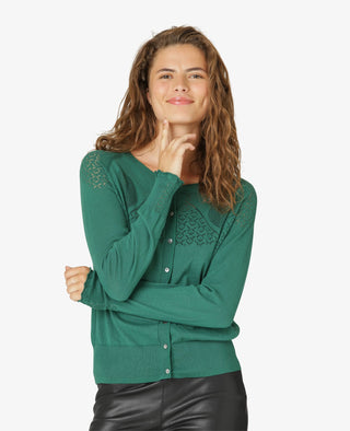 LOUISANN CARDIGAN MED HULMØNSTER