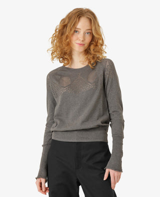 LOUISANN STRIKBLUSE MED HULMØNSTER