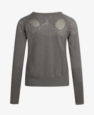 LOUISANN STRIKBLUSE MED HULMØNSTER