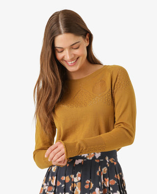 LOUISANN STRIKBLUSE MED HULMØNSTER