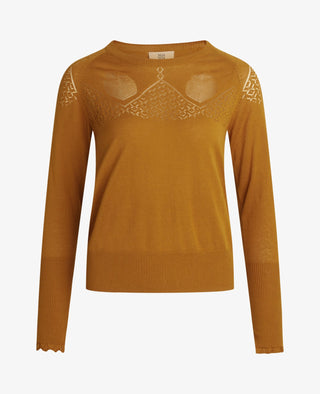 LOUISANN STRIKBLUSE MED HULMØNSTER