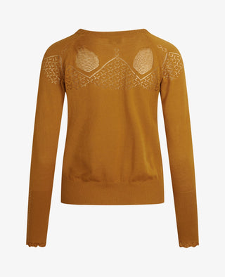 LOUISANN STRIKBLUSE MED HULMØNSTER