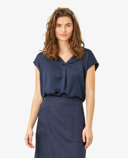 KATIENN BLUSE MED V-HALS