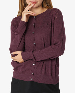 ESSENTIAL COTTON MELANGE CARDIGAN