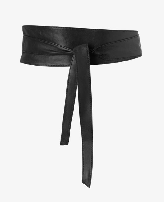 TIE LEATHER WAIST BELT