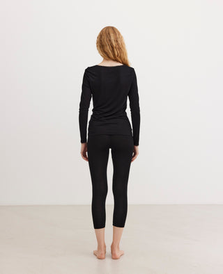 ALMANN BASIS BLUSE I JERSEY MED BLONDEKANT