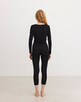 ALMANN BASIS BLUSE I JERSEY MED BLONDEKANT