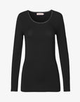 ALMANN BASIS BLUSE I JERSEY MED BLONDEKANT
