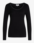 ALMANN BASIS BLUSE I JERSEY MED BLONDEKANT