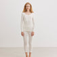 ALMANN BASIS BLUSE I JERSEY MED BLONDEKANT