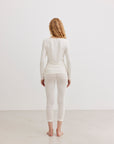 ALMANN BASIS BLUSE I JERSEY MED BLONDEKANT