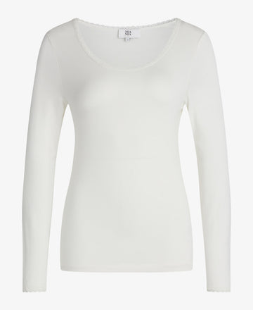 ALMANN BASIS BLUSE I JERSEY MED BLONDEKANT