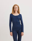 ALMANN BASIS BLUSE I JERSEY MED BLONDEKANT