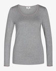 ALMANN BASIS BLUSE I JERSEY MED BLONDEKANT