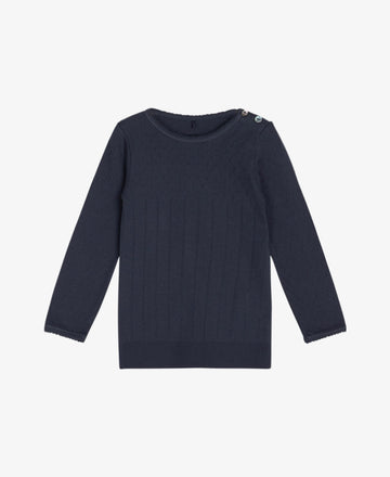 DORIA LANGÆRMET BABY T-SHIRT MED HULMØNSTER