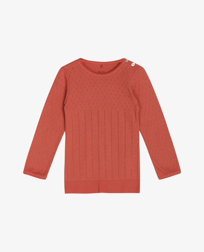 DORIA LANGÆRMET BABY T-SHIRT MED HULMØNSTER