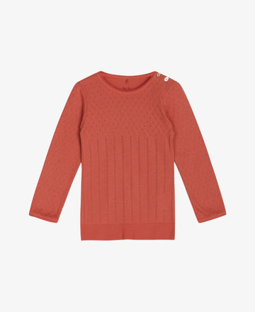 DORIA LANGÆRMET BABY T-SHIRT MED HULMØNSTER
