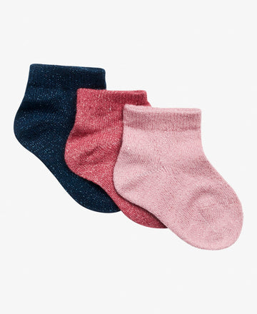 BABY 3-PACK GLITTER ANKLE SOCK