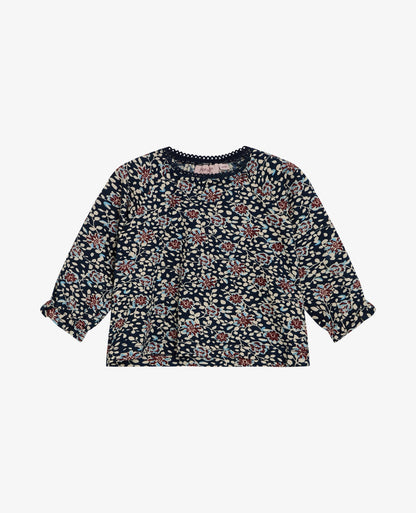 BABY BLUE FLOWER ORG. JERSEY T-SHIRT