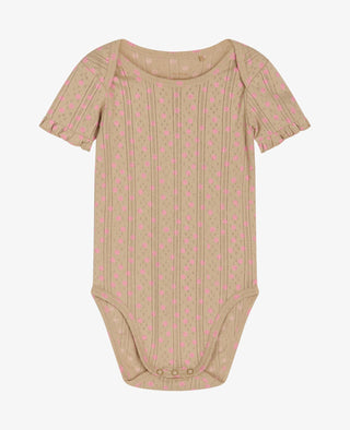BONETNNM BABY BODY MED HULMØNSTER I ØKOLOGISK BOMULD