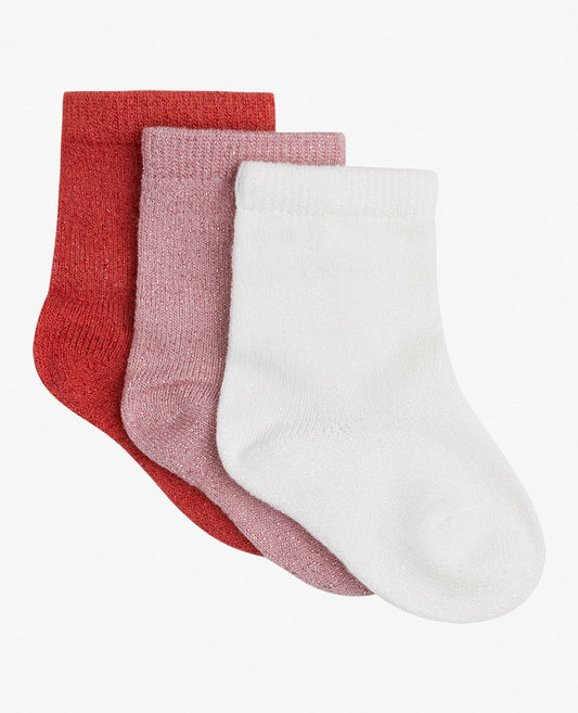 BABY 3-PACK GLITTER ANKLE SOCK